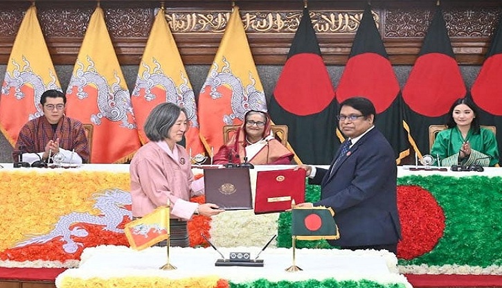 বাংলাদেশ ও ভুটানের মধ্যে তিনটি সমঝোতা চুক্তি সই